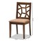 Baxton Studio Abilene Brown Upholstered and Walnut Finished Dining Chair, PK2 142-8035 - alternate 7